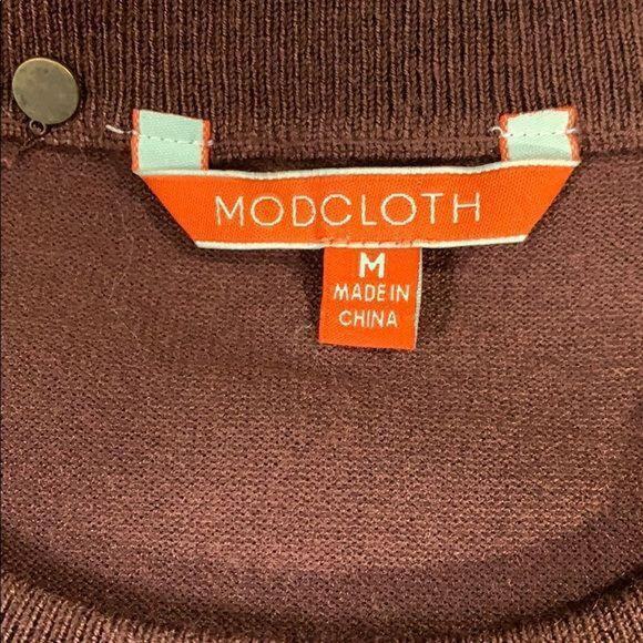 ModCloth Womens Button Detail Pullover Tunic Sweater High Low Brown Medium - Picture 11 of 14
